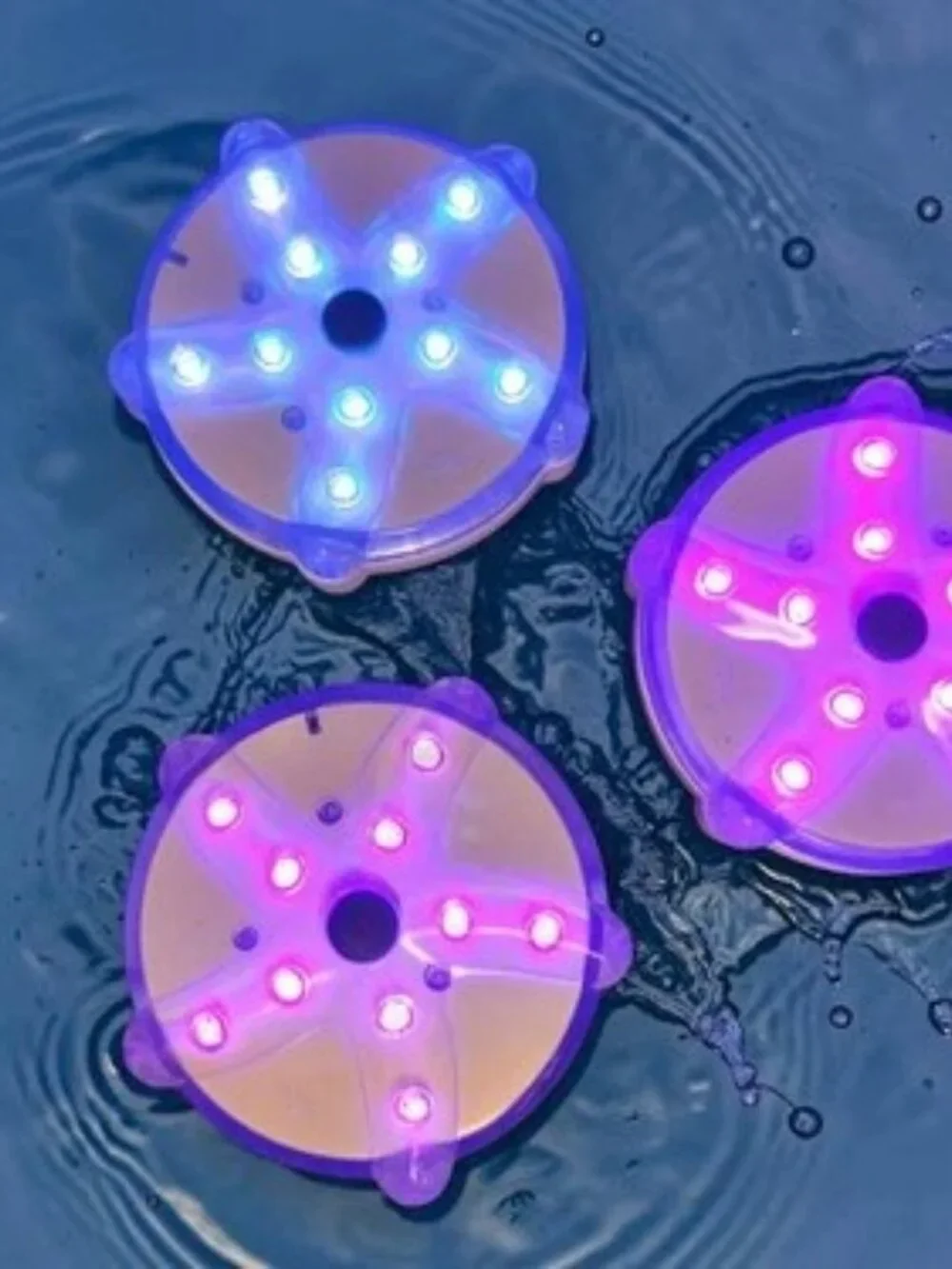 Floating Starfish Pool Spa Lights Magnetic LED 6 different Colors GUC Set of 3
